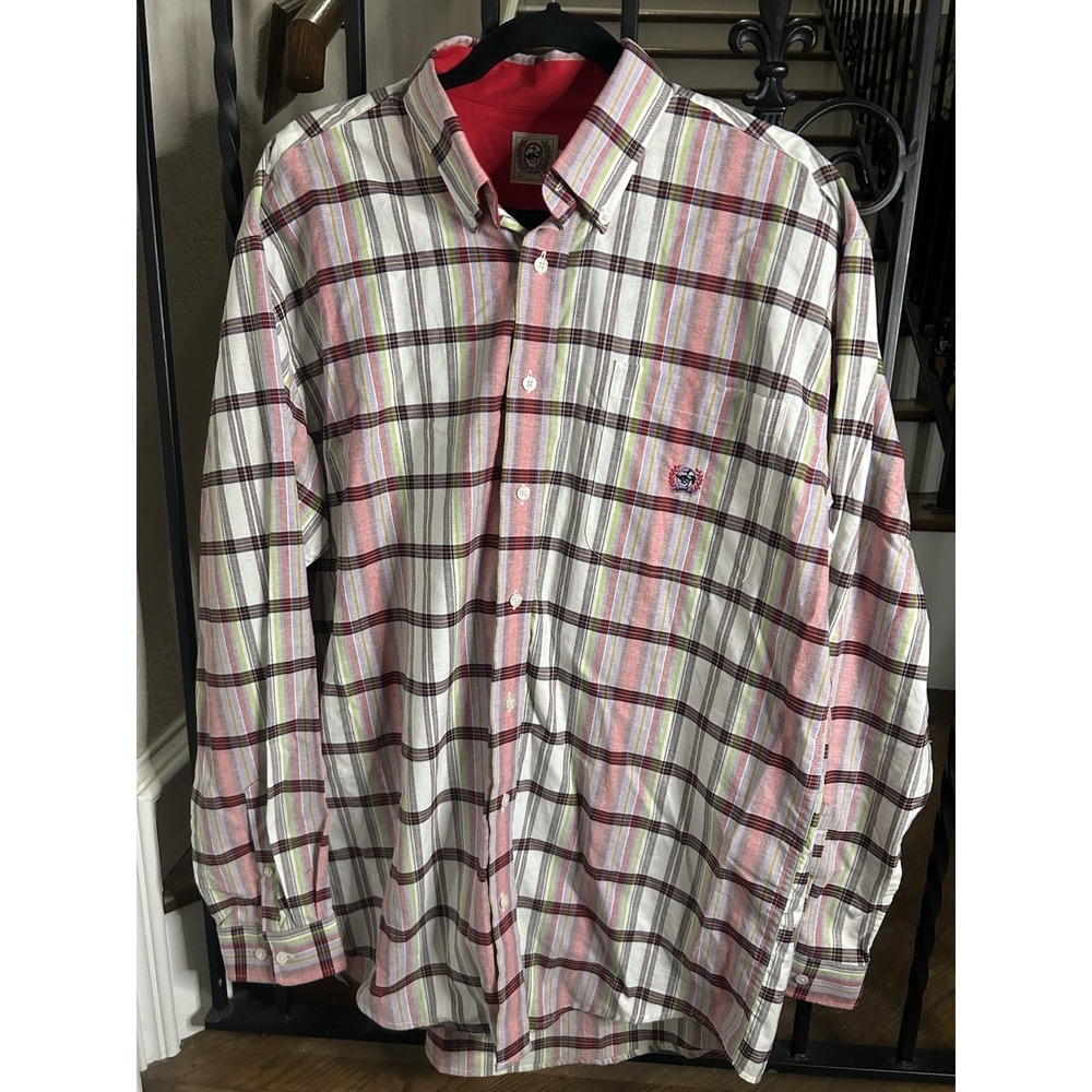 Men's Size Medium Cinch Plaid Button Down Shirt Pink Long Sleeves